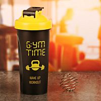 Шейкер 600 мл черный-желтый "Gym Time" 3530502
