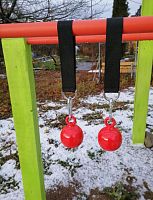 Лямки-шары для подтягиваний d-80 мм (2 шт) металл красный 998225