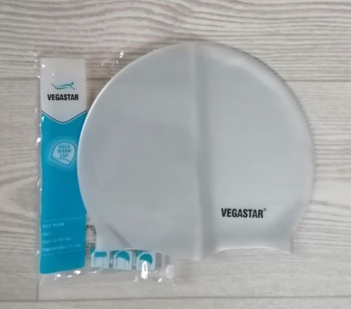 Шапочка для плавания силиконовая Vegastar серый 01018 Шапочка для плавания силиконовая Vegastar серый 01018