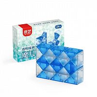 Кубик Рубика Змейка 24 звена синяя прозрачная QiYi (MoFangGe) Magic Snake 996094