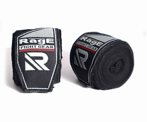 Бинты боксерские 4 м х/б + эластан черный Rage 06686