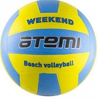Мяч волейбольный Atemi Weekend Резина, желт-голубой