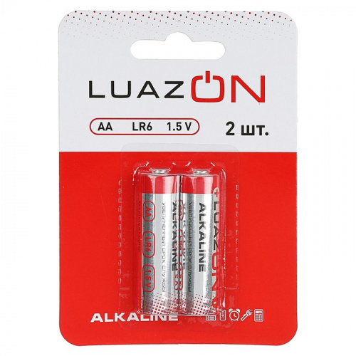 Батарейка AA 2 шт R6 Luazon алкалиновая 3005549 фото 5