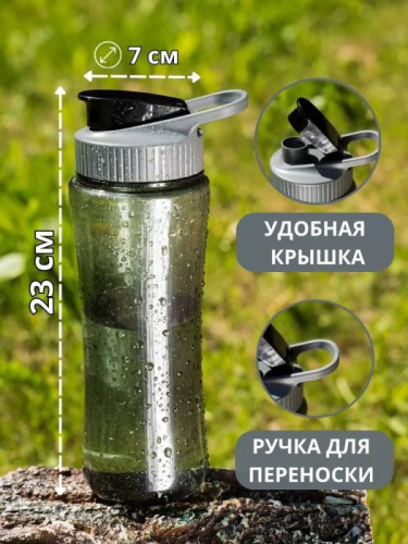 Бутылка для воды 600 мл ВоДжим прозрачная темная 996089 фото 3