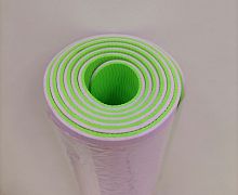 Коврик для йоги 0,6х61х183 см сиреневый-салатовый TPE Yoga mat 00756-53