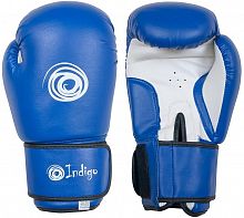 Перчатки боксерские 10 унц синий Indigo PS-799, PVC