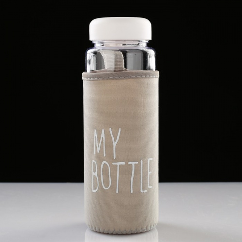 Бутылка для воды 500 мл серый чехол "My bottle" 3516271