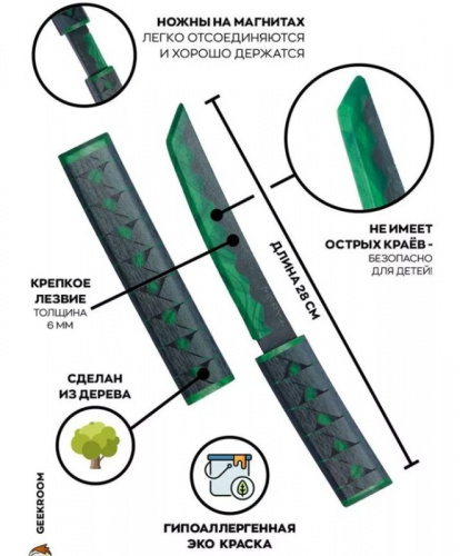 Макет ножа Танто Малахит (Malachite) Standoff 00322 фото 2