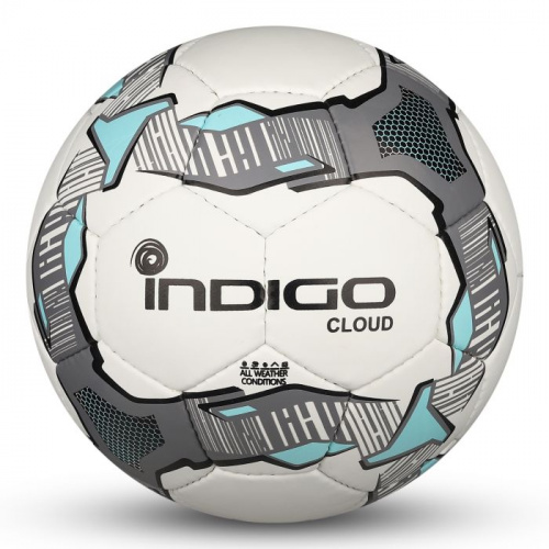 Мяч футбольный №4 Indigo Cloud IN034 бело-серо-голубой 27456