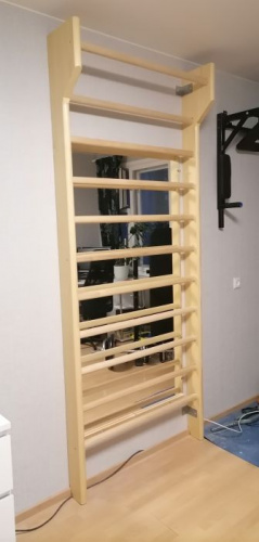 Шведская стенка деревянная 2,4 х 1,0 м с турником и зеркалом 996778 фото 3