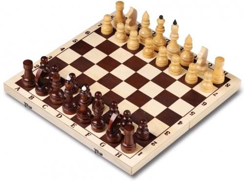 Шахматы лакированные с доской гроссмейстерские 41х21х5 см ШК-4