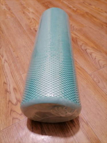 Ролик массажный для йоги 45*15 см бирюзовый цельный EasyFit 02055