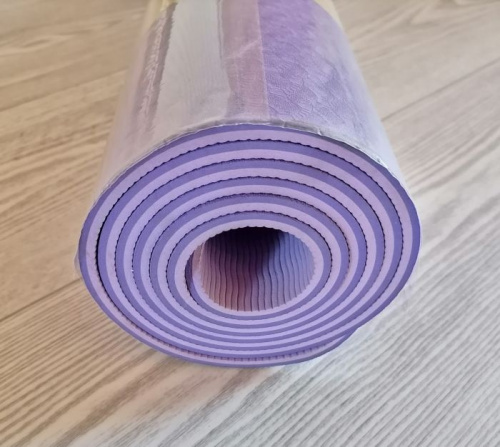 Коврик для йоги 0,6х61х183 см фиолетовый-сиреневый TPE Yoga mat 00756-9 фото 2