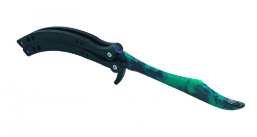 Макет ножа Бабочка фанера V2 6 мм Волны изумруда 0075 998660