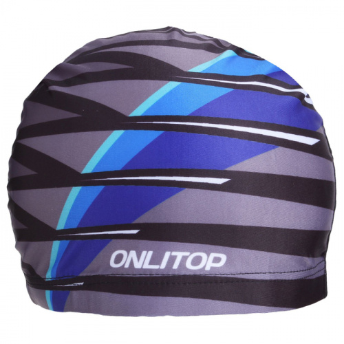 Шапочка для плавания Lycra Onlitop "Line" серо-синяя 1521012 фото 3