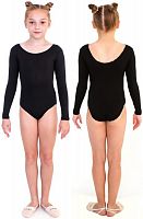 Купальник гимнастический 30 черный длин. рукав SM-094 16727