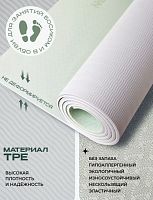 Коврик для йоги 0,7х80х183 см серо-зеленый TPE ProIron 996586