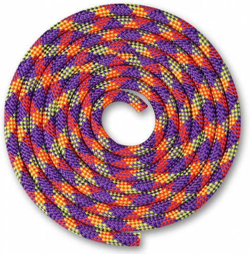 Скакалка 3 м гимнастическая 180 гр мультицвет №1 фиолет-корал-лимон SM-360 01143