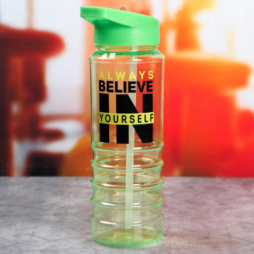 Бутылка для воды 800 мл "Always believe" зеленая 5267528 фото 2