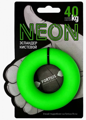 Эспандер кистевой 40 кг зеленый Fortius Neon 998286