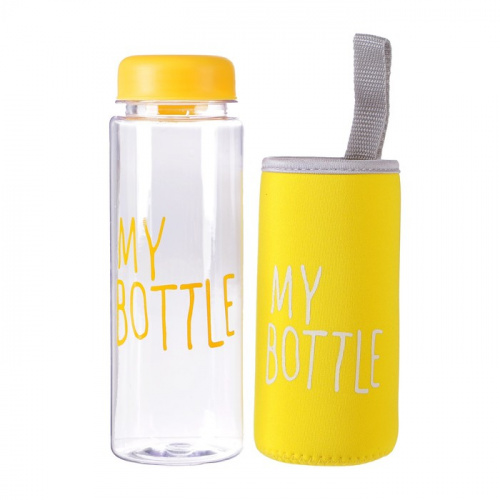 Бутылка для воды 500 мл желтый чехол "My bottle" 3516274 фото 2