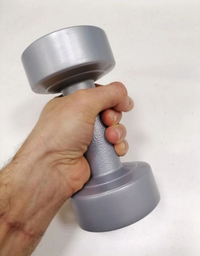 Гантель обливная 1 кг серый пвх 995453