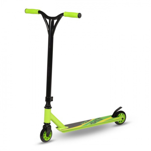 Самокат прыжковый (трюковой) 100 мм черно-зеленый Jump IN256 02542
