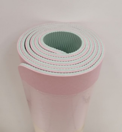 Коврик для йоги 0,6х61х183 см розово-мятный TPE Yoga mat 00756-66
