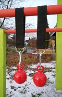 Лямки-шары для подтягиваний d-70 мм (2 шт) металл красный 998773