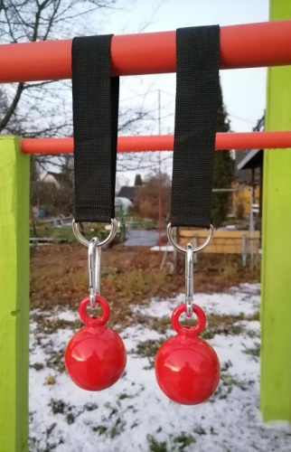 Лямки-шары для подтягиваний d-70 мм (2 шт) металл красный 998773