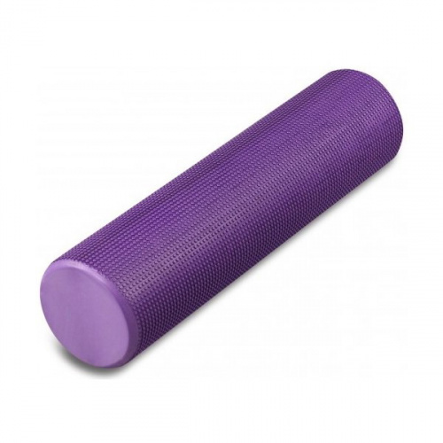 Ролик массажный для йоги 45*15 см фиолетовый цельный EasyFit 03040