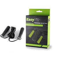 Скакалка 3,05 м ПВХ шнур с обрезин ручками черная EasyFit EF-13NS 02548