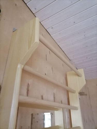 Шведская стенка деревянная 2,4 х 1,0 м с турником и зеркалом 996778 фото 5