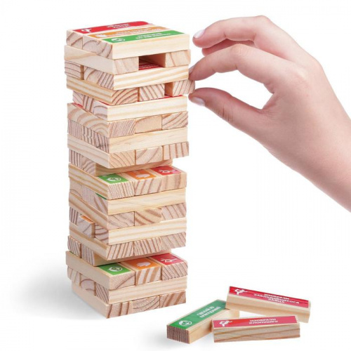 Игра Башня падающая С Фантами, аналог Дженга (Jenga) 1362720 фото 3