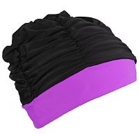 Шапочка для плавания для душа (с драпировкой) Lyc черно-фиолетовая 3285675