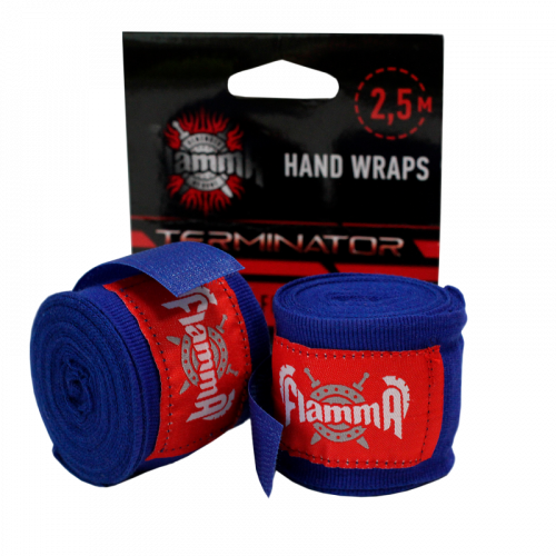 Бинты боксерские 2,5 м эластик п/э синий WM-FLHW25 Flamma