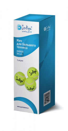 Мячик для большого тенниса 1 шт Indigo IN145 00976 фото 2