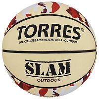 Мяч баскетбольный №5 Torres Slam корич-оранж-белый B00065 856721