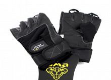 Перчатки мужские L для тяжелой атлетики и фитнеса OMA черный 02038