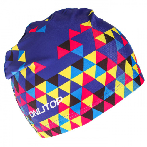 Шапочка для плавания Lyc Onlitop "Мозайка" синяя OL-024 2388957 фото 3