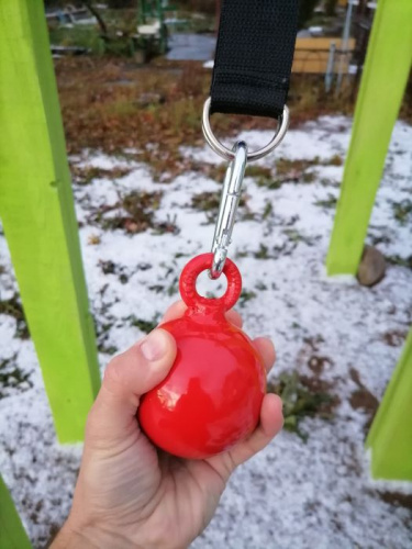 Лямки-шары для подтягиваний d-70 мм (2 шт) металл красный 998773 фото 3