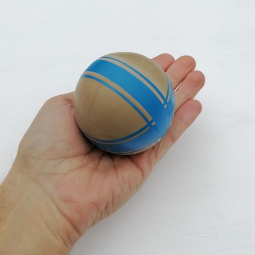 Мяч резиновый (каучуковый) 7,5 см Р7-75 сине-бежевый 996831 фото 2