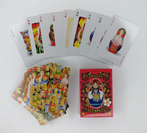 Карты 54 шт "Матрешка" в красной упаковке 02071