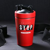 Шейкер 600 мл красный металл "Never Stop. Двигайся к цели" 4314774