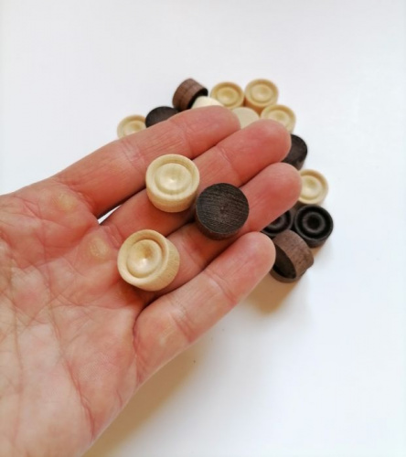 Шашки-фишки дерево 30 шт d-19 мм (подходят как фишки для лото) ФК-3 995916 фото 2