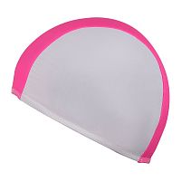 Шапочка для плавания Lycra белый/розовый SM-088 23494