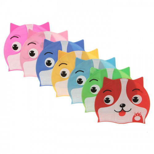 Шапочка для плавания детская силиконовая Кошечка цвет микс 636012 фото 5