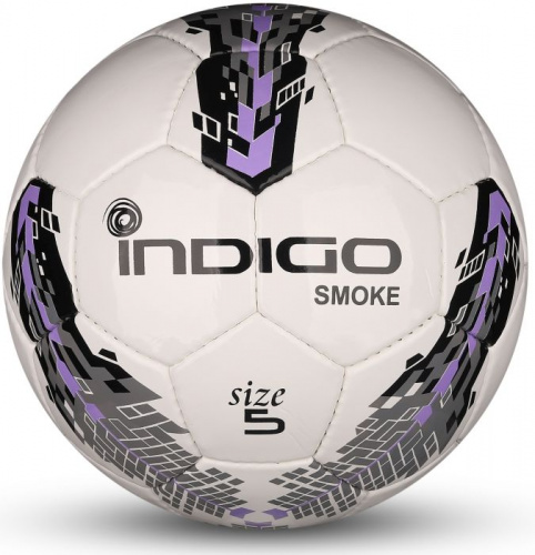 Мяч футбольный №5 Indigo Smoke IN025 бело-серо-фиолетовый 27447