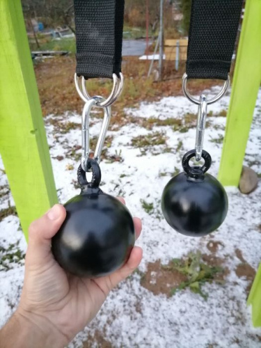 Лямки-шары для подтягиваний d-90 мм (2 шт) металл черный 996964 фото 2