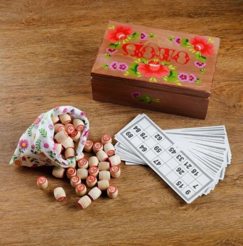 Лото в шкатулке тонированное роспись "Розы розовые" 997721 Лото в шкатулке тонированное роспись "Розы розовые" 997721